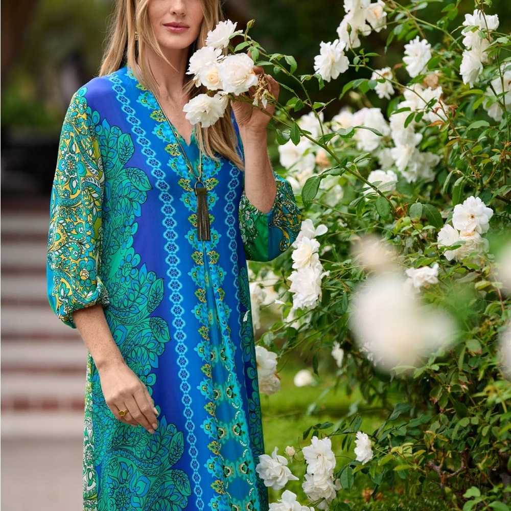 NWT Johnny Was Kahinu Dress S 💙 - Picture 4 of 14